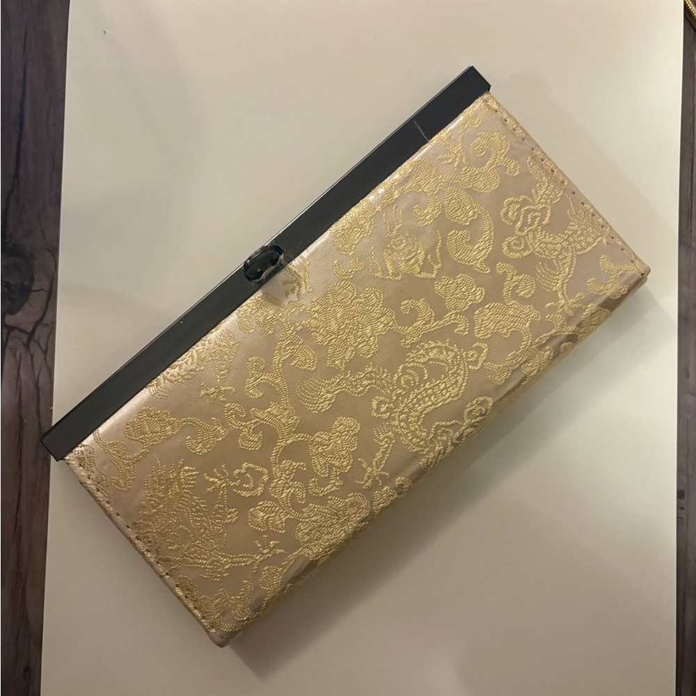 Vintage Chinoiserie Elegant Gold Clutch Wallet Bag